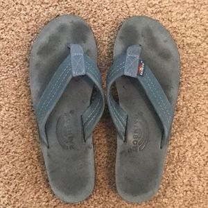 Rainbow Blue Leather Sandals